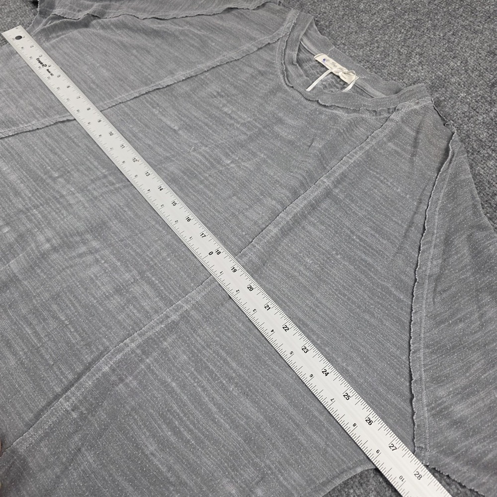 We The Free People Top Small Distressed Gray Long Tunic Grunge Thumb Holes - Picture 6 of 13